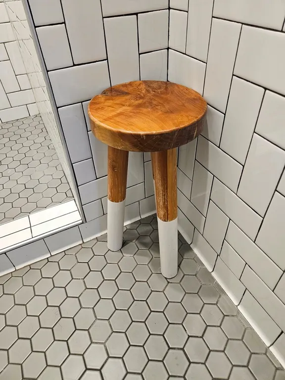 4 Wood Shower Stools