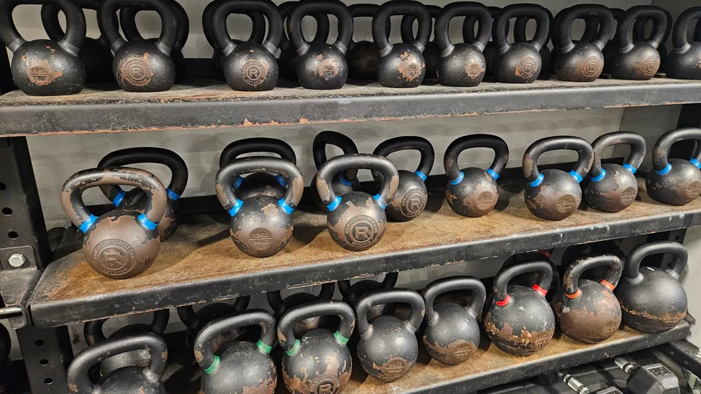 2 Rogue 80 lb. Kettlebells