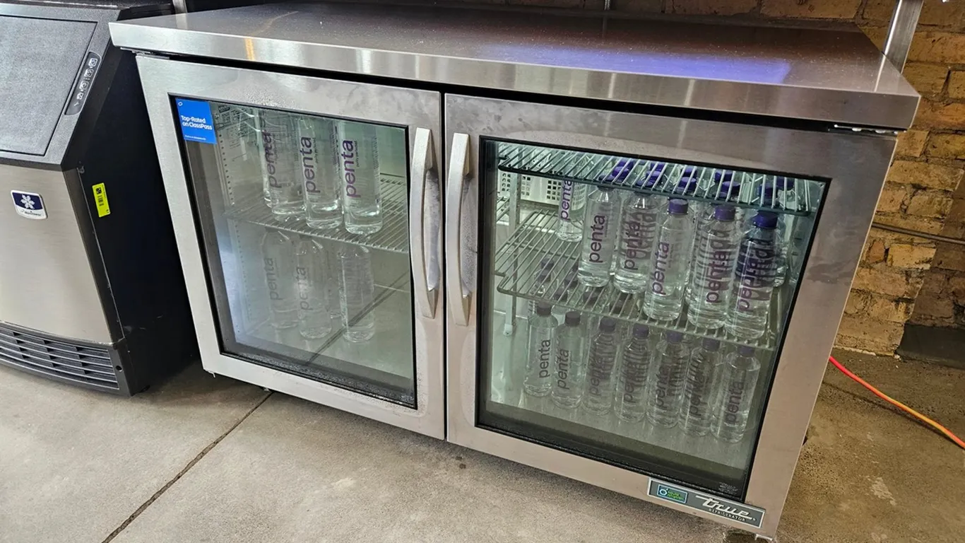 True 48" Undercounter Glass 2 Door Refrigerator on Wheels, Model TUC-48G-HC-FGD01, 115V