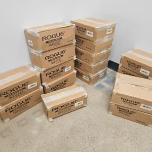 27 NEW Rogue Dumbbells, 4 - 30 lb., 2 - 25 lb., 1 - 20 lb., 10 - 15 lb. (2 per box), 4 - 12.5 lb. (2 per box), 6 - 10 lb. (2 per box)