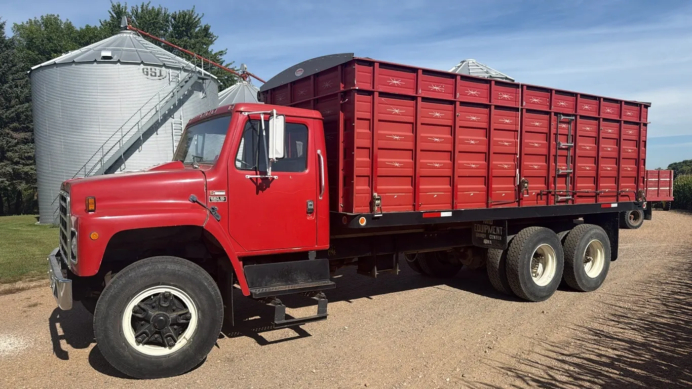 1979 International Model 1924 Tandem Grain Truck, 81,877 Miles, 4x4 Manual Transmission, Gas, Roll Tarp