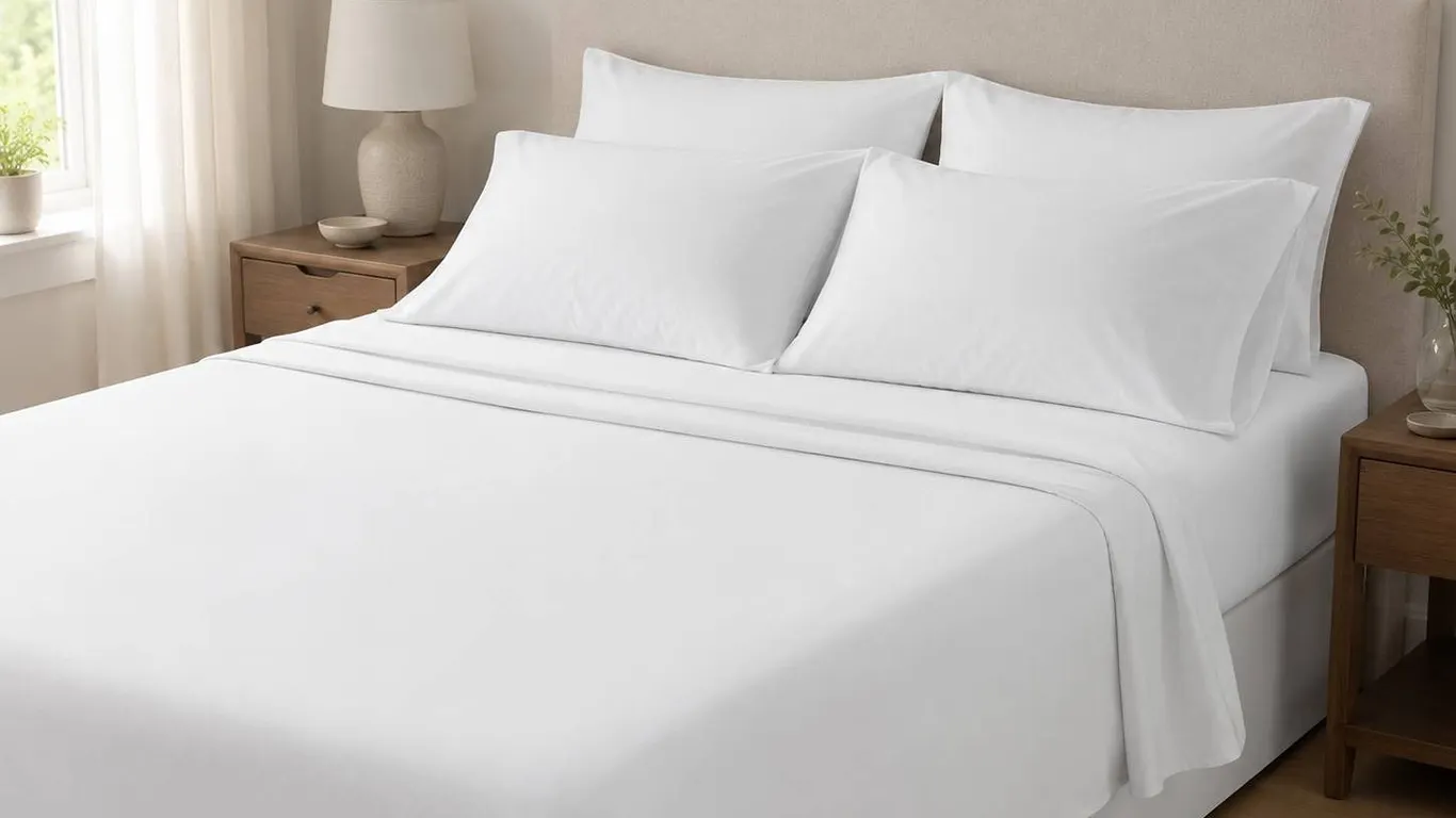 GlucksteinHome Queen Sheet Set White