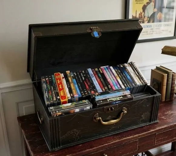 Lot of Assorted DVDs in Decorative Chest