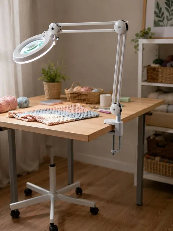 LED Magnifying Floor and Table Clamp Lamp