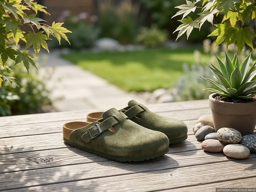 Birkenstock Boston BS Suede Clogs, Green, Size 41