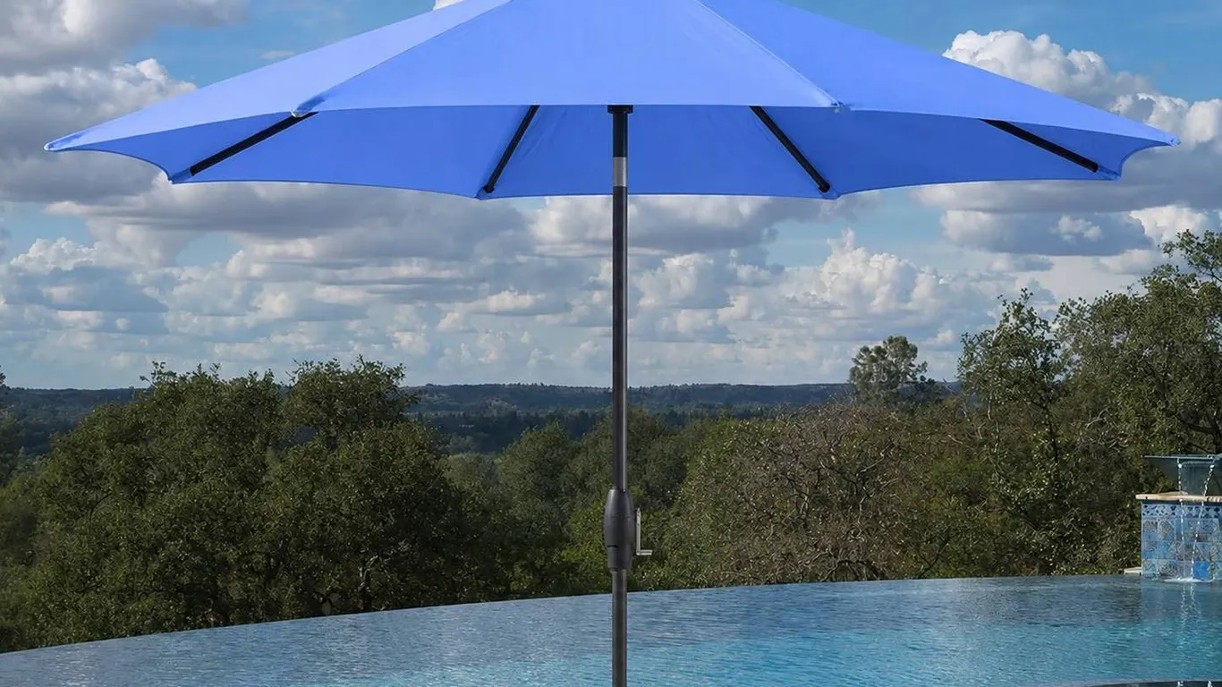 Outdura 10 Ft Blue Market Umbrella
