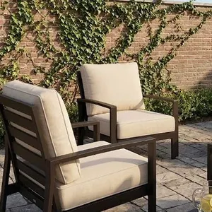 2 Sets of Sunbrella Chair Cushions, 4 Pieces, Cream