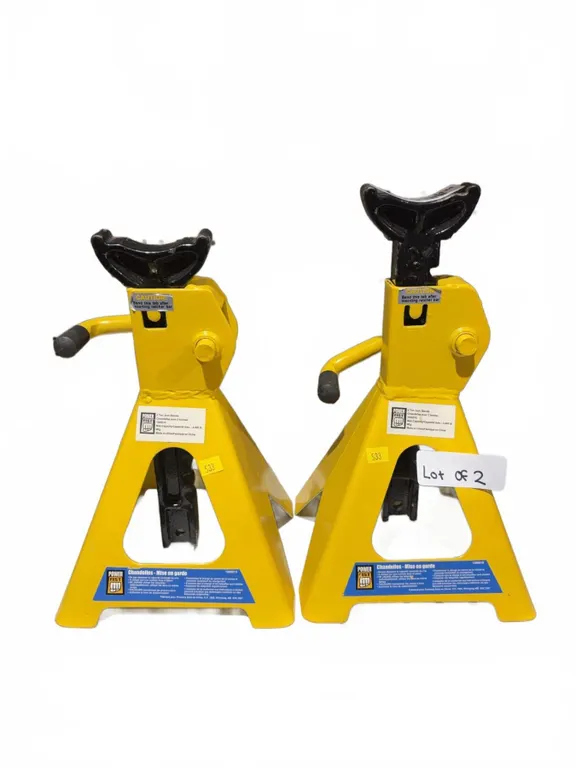 Power Fist Pair of Yellow Steel Jack Stands