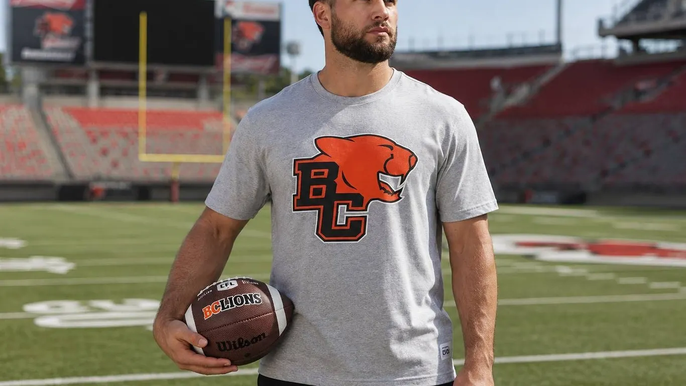 BC Lions CFL Wilson Football and T-Shirt Set