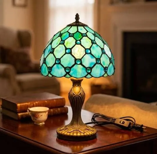 FUNART Tiffany Table Lamp LED Bulb 8x8x15 Inch