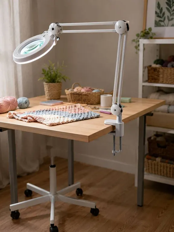 LED Magnifying Floor and Table Clamp Lamp