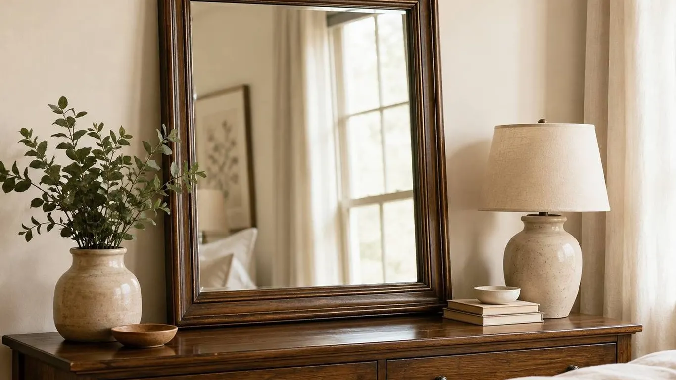 Wood Framed Mirror, 19 x 23 Inches