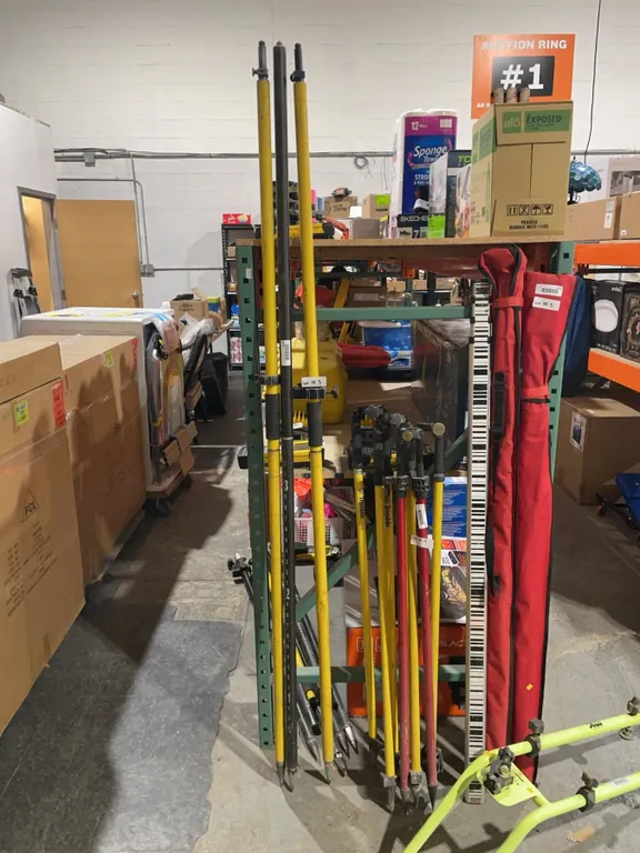 Three 79-Inch Survey Poles with Grip Handles