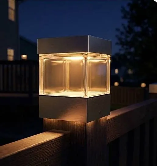 FUSION Solar Post Cap Light Stainless Steel - Set of 6