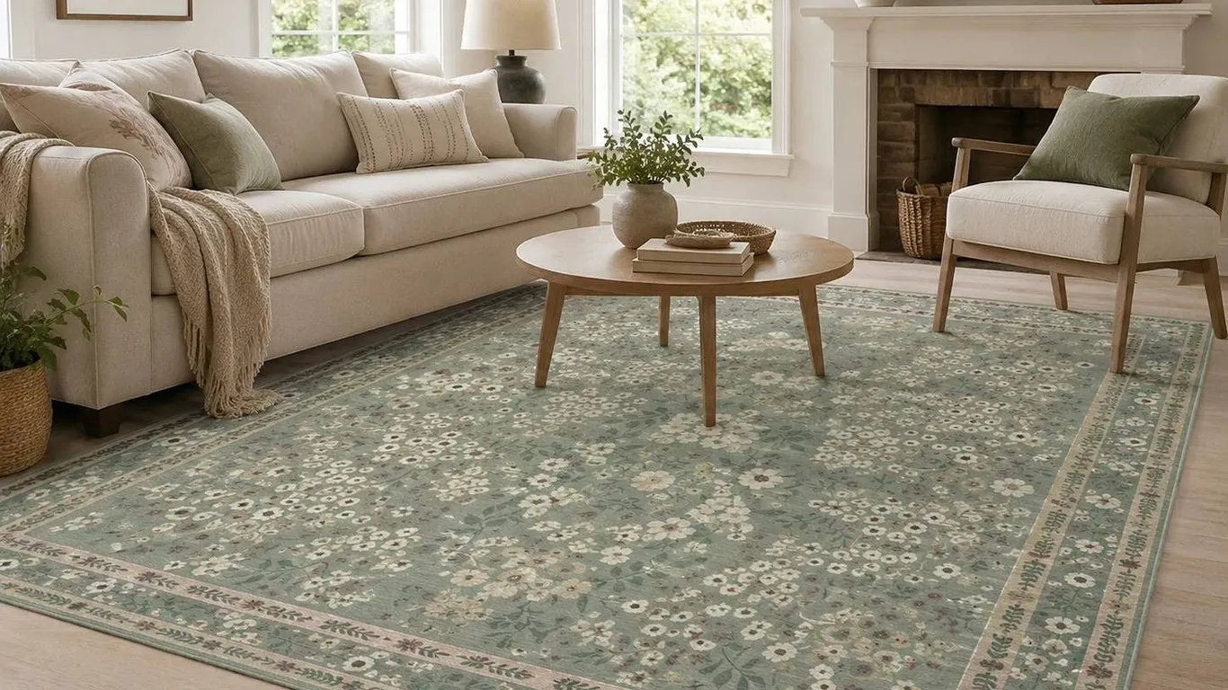 Wyatt & Ash Machine Washable Area Rug 63x89 in