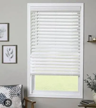 Lot of 6 White Satin Window Blind, 49.5" x 48"