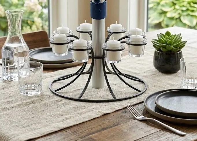 Pinwheel Umbrella Votive Holder with 8 Glass Holders