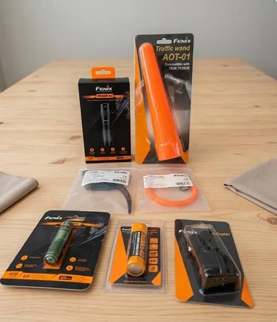Fenix Flashlights, Batteries, and Accessories Lot