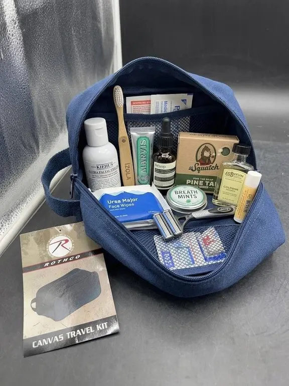 Rothco Canvas Travel Kit Navy Blue (Accessories Not Included)