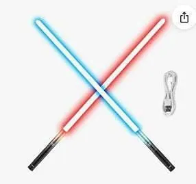 2pcs Alloy Light-Saber Set Silver