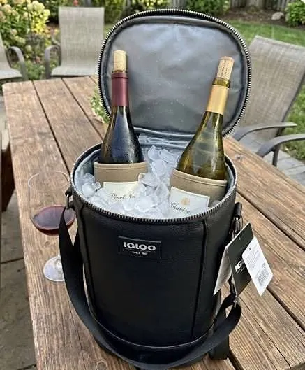 Igloo Luxe 2-Bottle Wine Cooler Bag Black