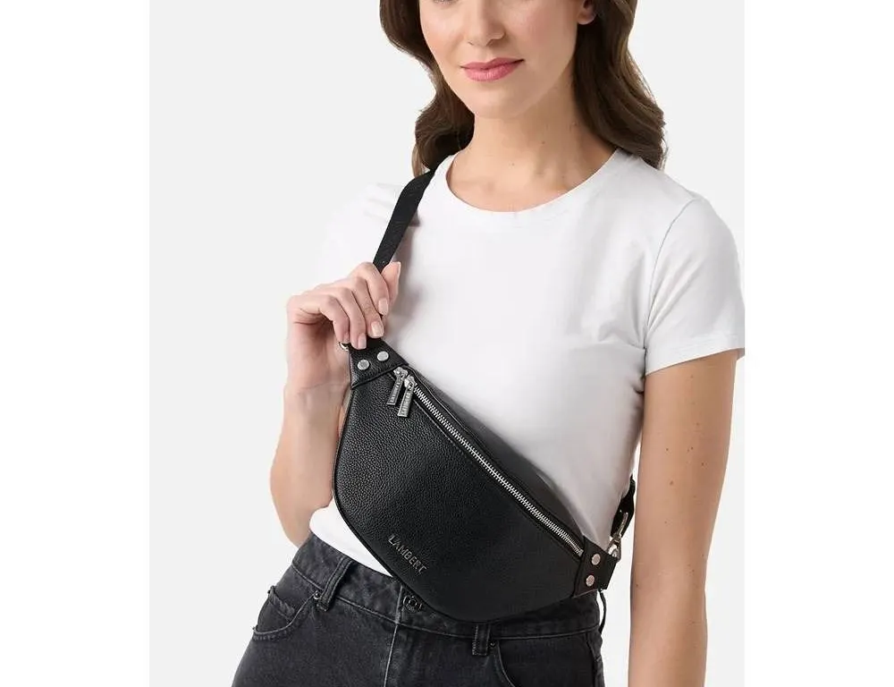 SIRIANO Genuine Leather Sling Bag Black