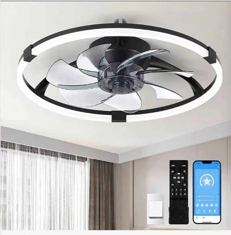 Linboro Black Ceiling Fan KT8265B-500 110V-260V