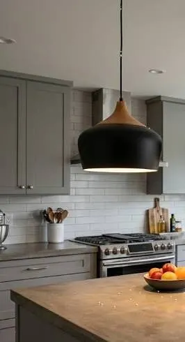 Modern Black and White Pendant Light Fixture