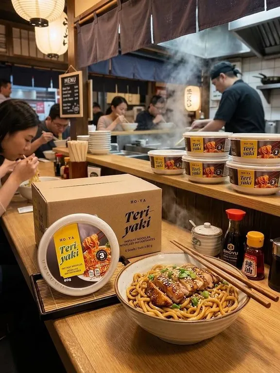 HO-YA Teriyaki Instant Noodles 6 Bowls x 80g