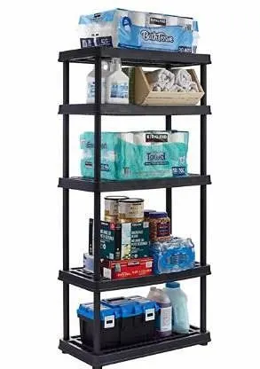 Tuff Store Resin Shelving Unit, 5 Adjustable Shelves
