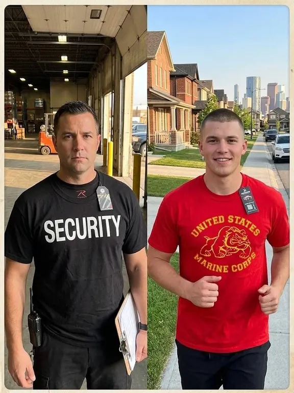 Rothco Security and USMC T-Shirts, Size Large