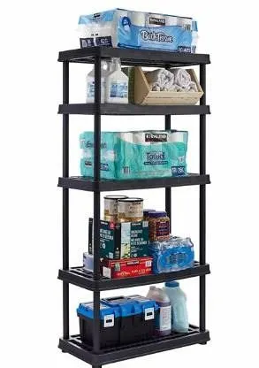TUFFSTORE 5-Shelf Adjustable Resin Shelving Unit