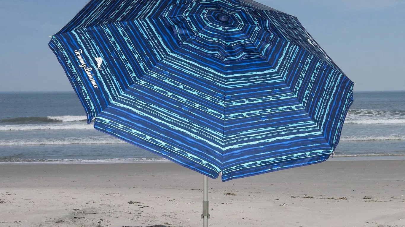 Tommy Bahama Beach Umbrella 7 Ft Blue Stripe