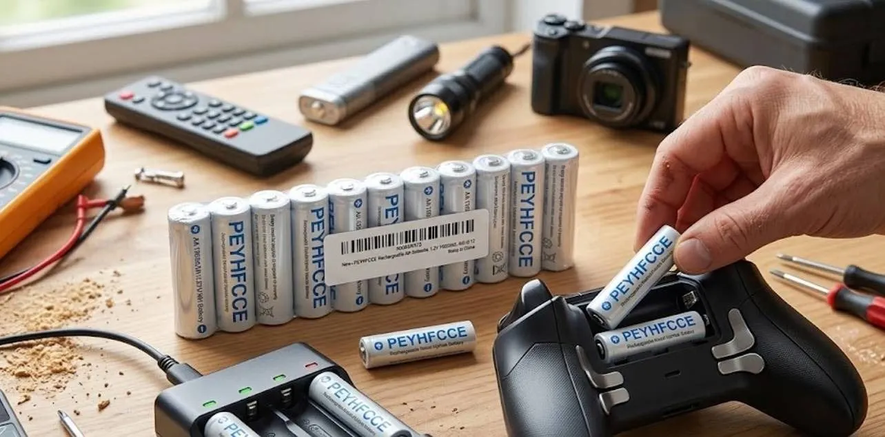 PEYHFFCCE Rechargeable AA Batteries 1.2V 1500mAh 12 Pack