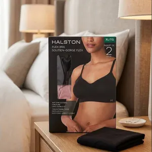 Halston Flex Bra 2-Pack, Size XL/TG, Black