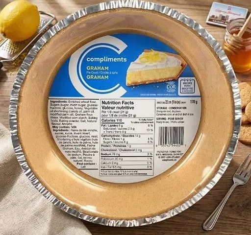 Compliments Graham Pie Crusts, Lot of 6, 9-Inch