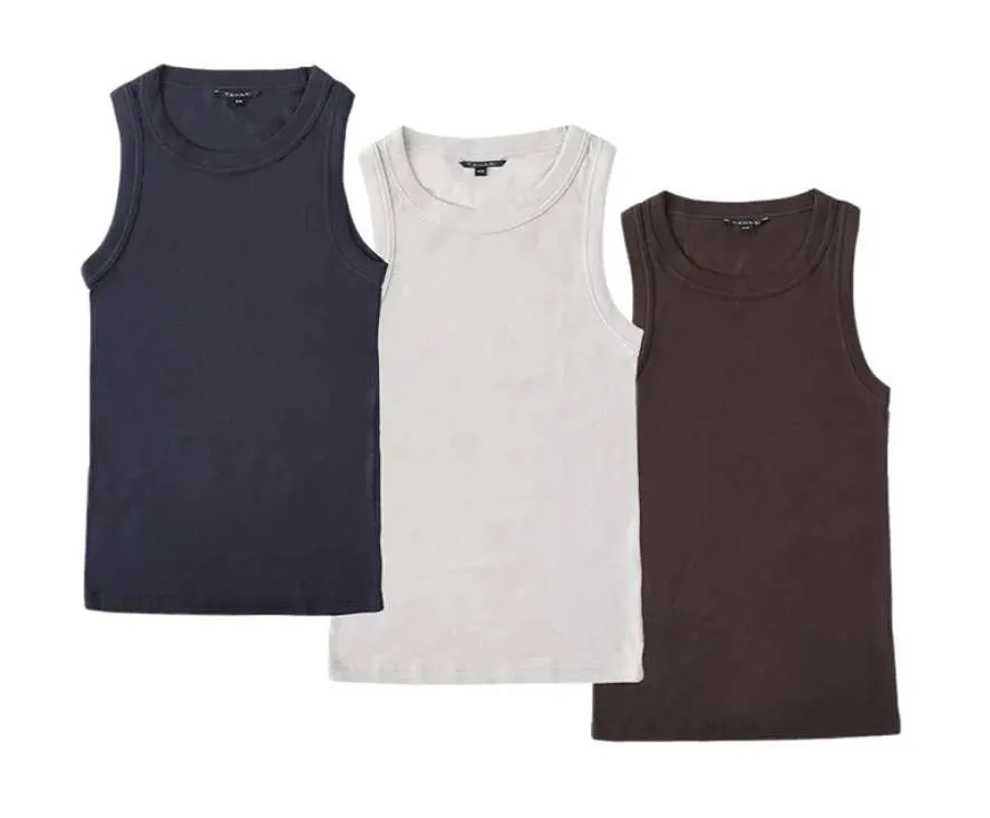 TAHARI Ribbed Cotton Tank Top 3-Pack M/M
