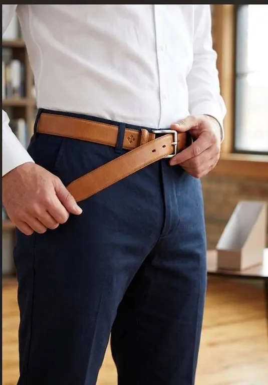 Vintage Caletto XL/TG Tan Leather Belt 40-42