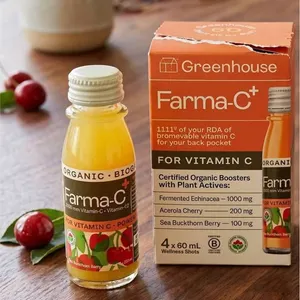 Lot of 2 - Greenhouse Farma-C+ Organic Vitamin C Shots 4x60ml
