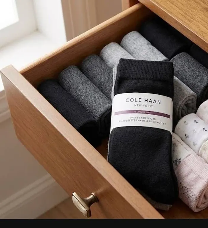 Cole Haan Dress Crew Socks 10 Pairs Black Grey