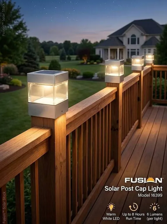 Lot of 2 - Fusion Solar Post Cap Light, Model 16399
