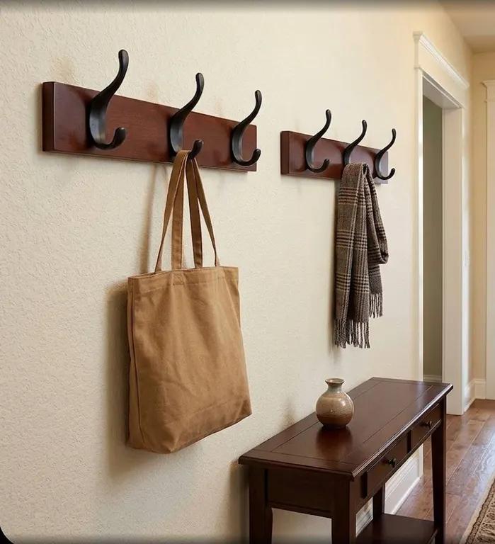 Lot of 2 - Amazon Basics Wall Mounted Coat Rack Set