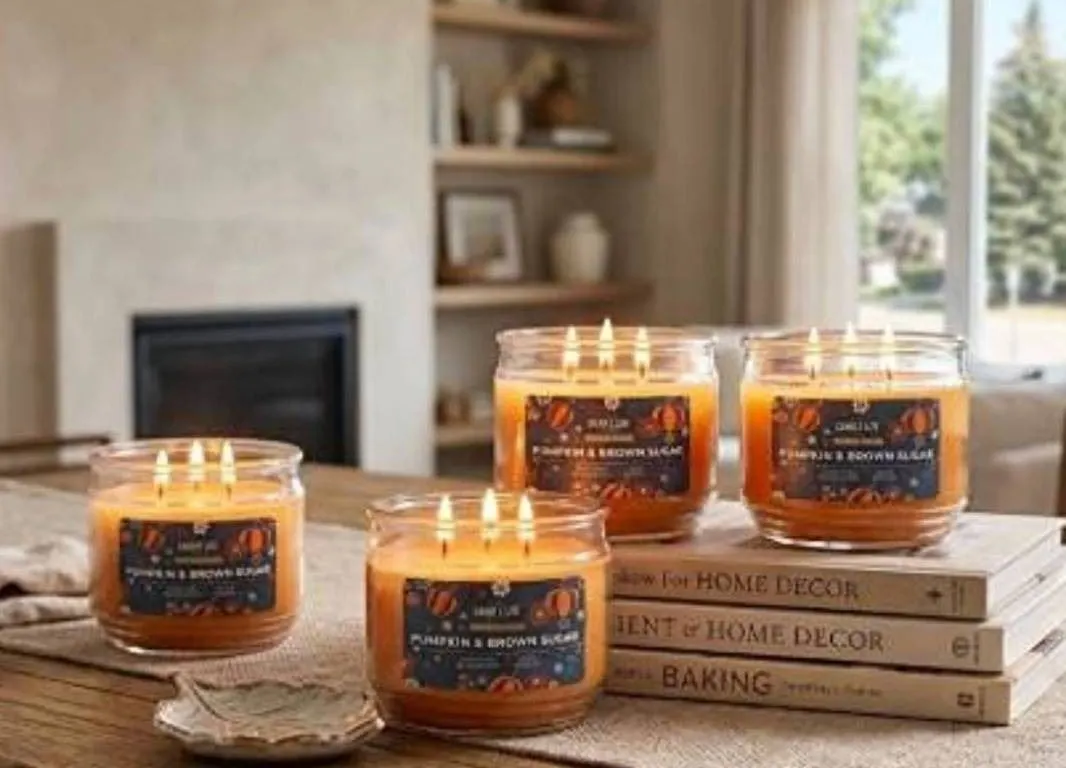 CL Fall Pumpkin & Brown Sugar Candles, 10oz, Set of 4