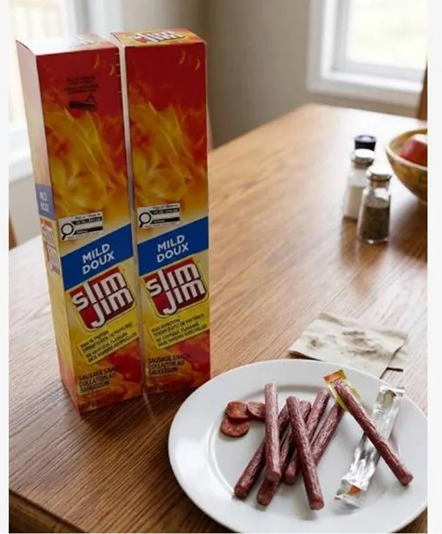 Lot of 2 - Slim Jim Original Spicy Sausage Snack 24 x 27.5g