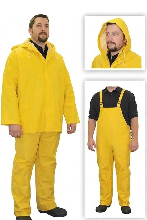 Yellow 2-Piece Rain Suit, Size Large