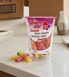 Red Band Kola Kup Jumbo Sour Suckers 12 x 140g