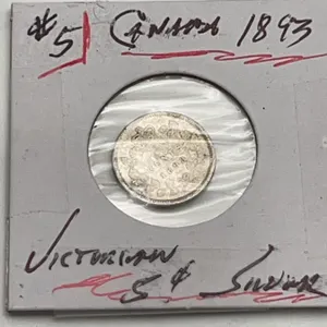 1893 Canada 5 Cents Silver Coin