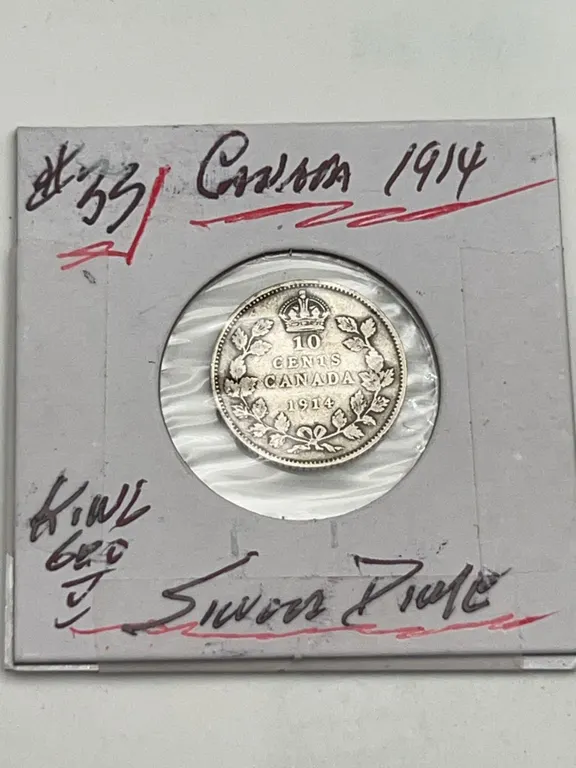 Canada 1914 Silver 10 Cents Coin