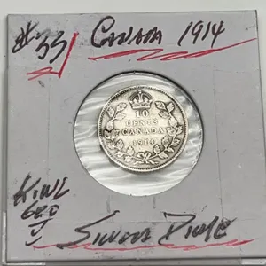 Canada 1914 Silver 10 Cents Coin