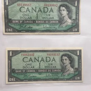 Canada $1 Banknotes, 1954, Pair